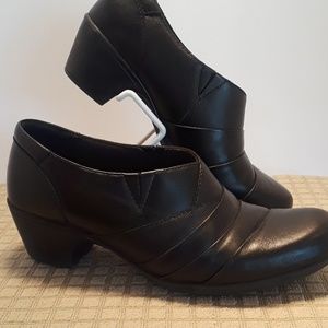 Clark's black leather booties